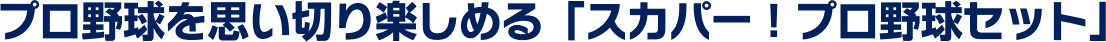 プロ野球⾒るなら「スカパー！プロ野球セット」がオススメ！
